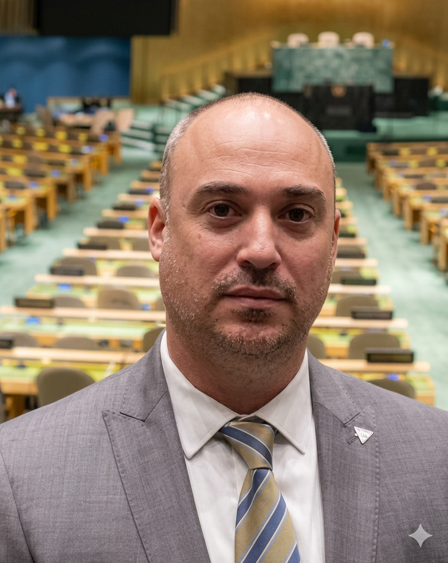 Dr. Neil Orlowsky portrait at the United Nations General Assembly Hall